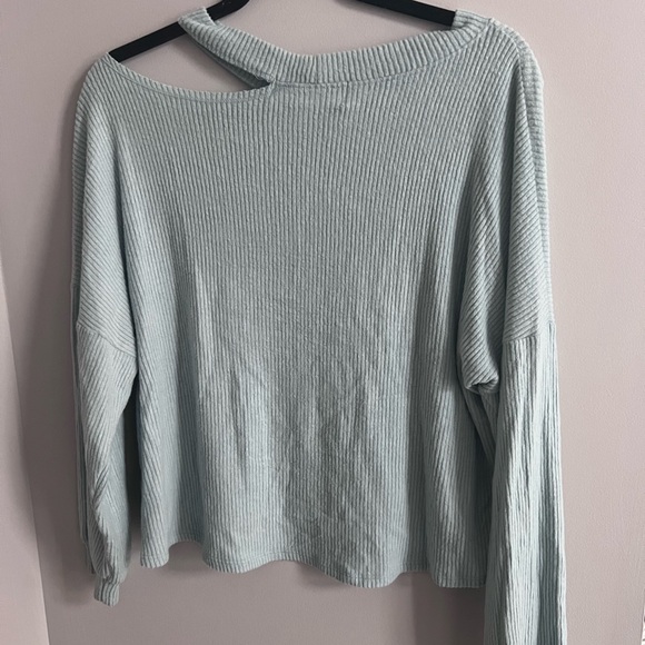Vintage Havana Blue Off-the-Shoulder Sweater Relaxed Fit, Size S - Picture 2 of 3